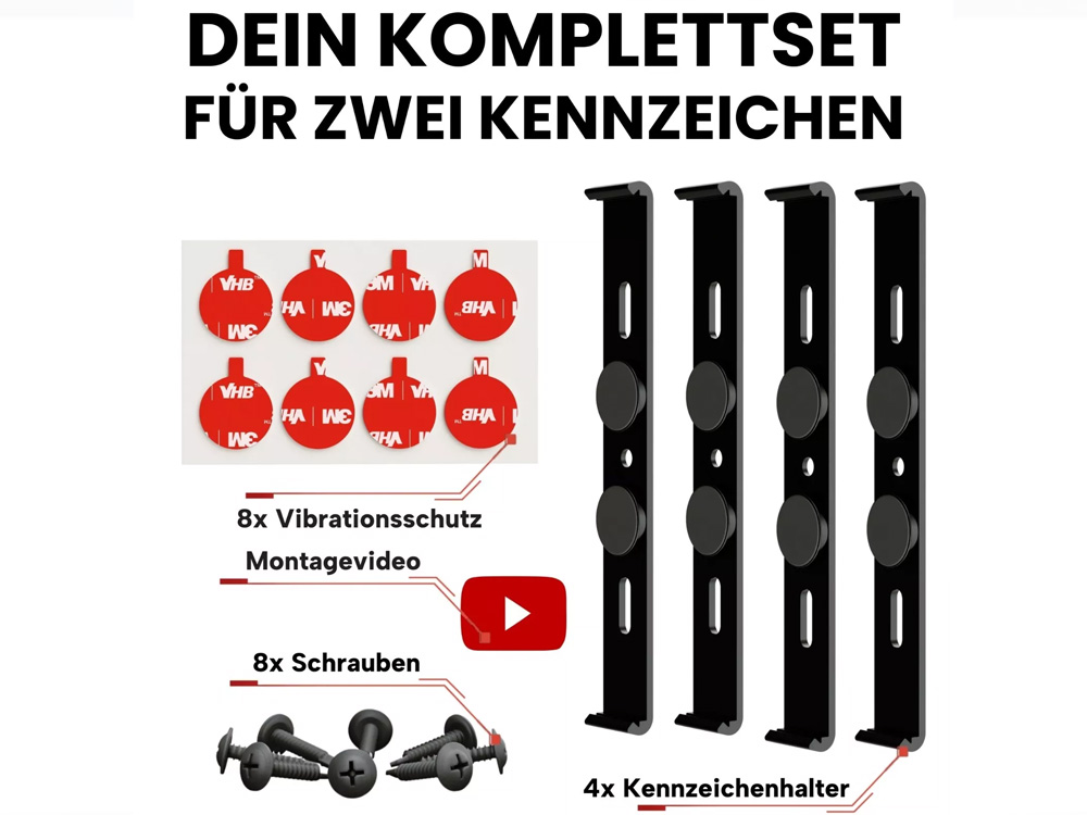 2 x IVALITY Klick Kennzeichenhalter