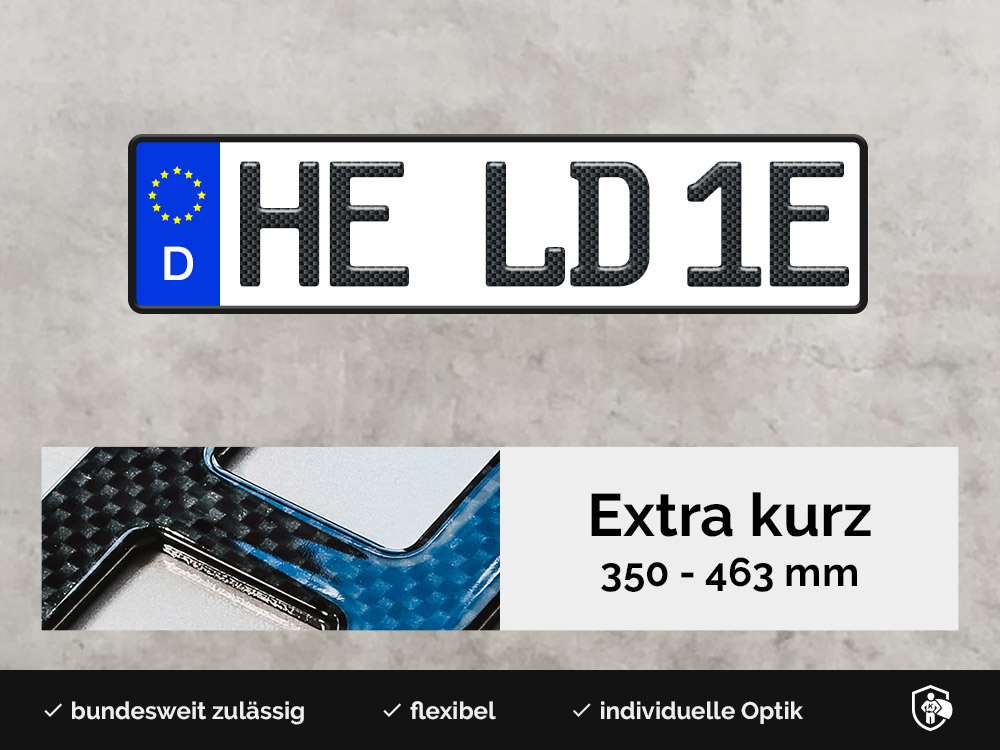 3D E-Kennzeichen XS