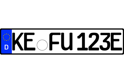 Alu E-Kennzeichen