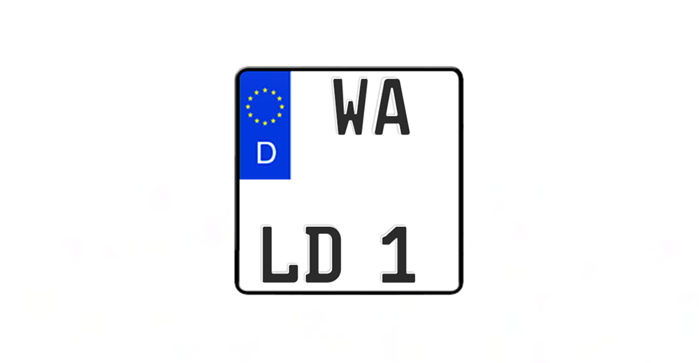 Motorrad-Kennzeichen in 200 x 200